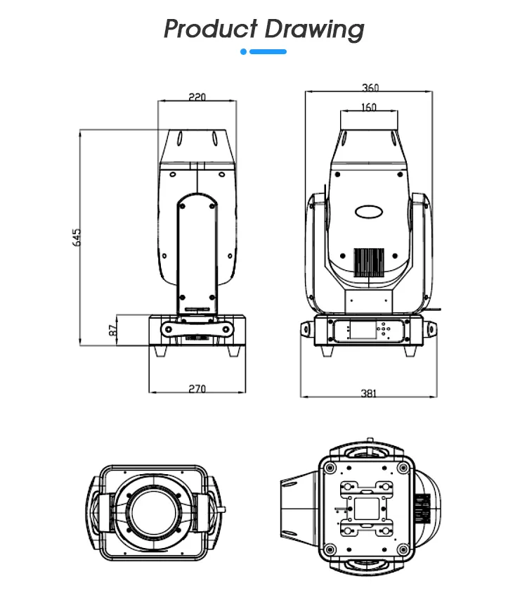 LED Spot 460 Technical Diagram