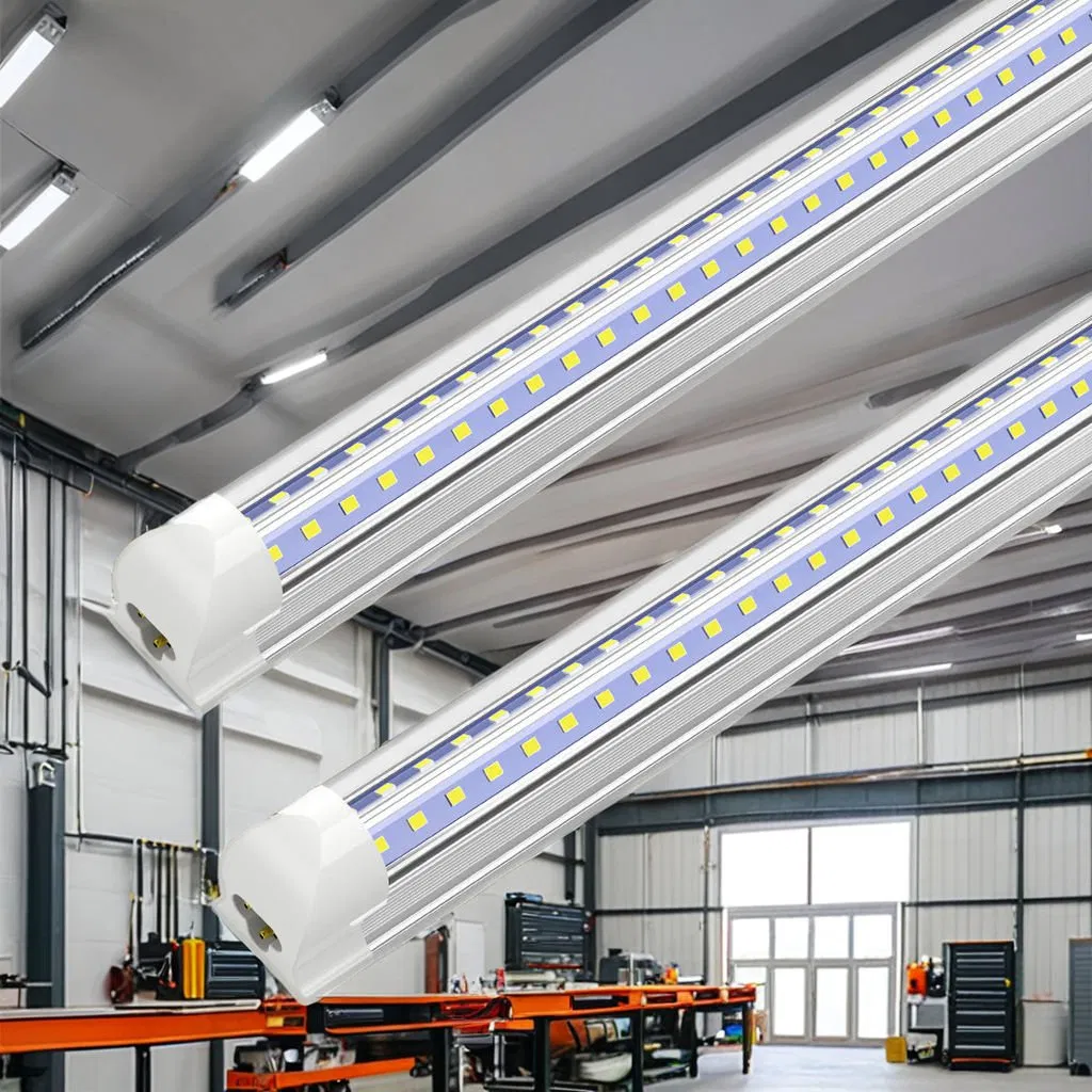 Aluminum Profile 4FT 8FT V Shape Integrated T8 LED Tube Lights All Weather Type for Workshop Garage