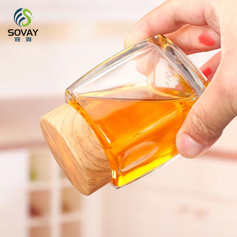 50ml 100ml 180ml 280ml 360ml 500ml 750ml Small Square Glass Jam Honey Jars with Lid Glass Storage Pickles Jar for Food