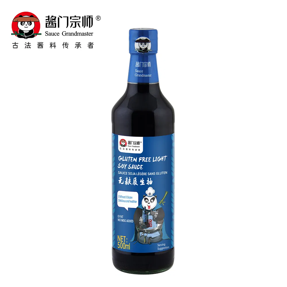 Naturally Brewed No-GMO No-Gluten Chinese Soybean Sauce Wholesale Glass Bottle 150 Ml Gluten Free Light Soy Sauce for Supermarkets, Restaurants, Food Industry