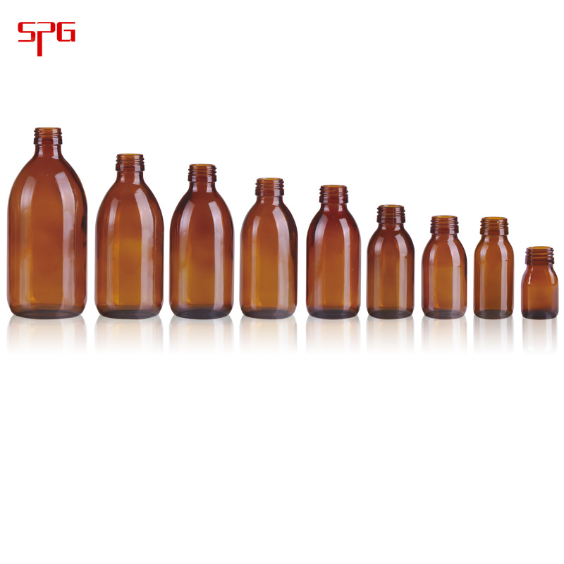 Amber Glass Bottle for Syrup