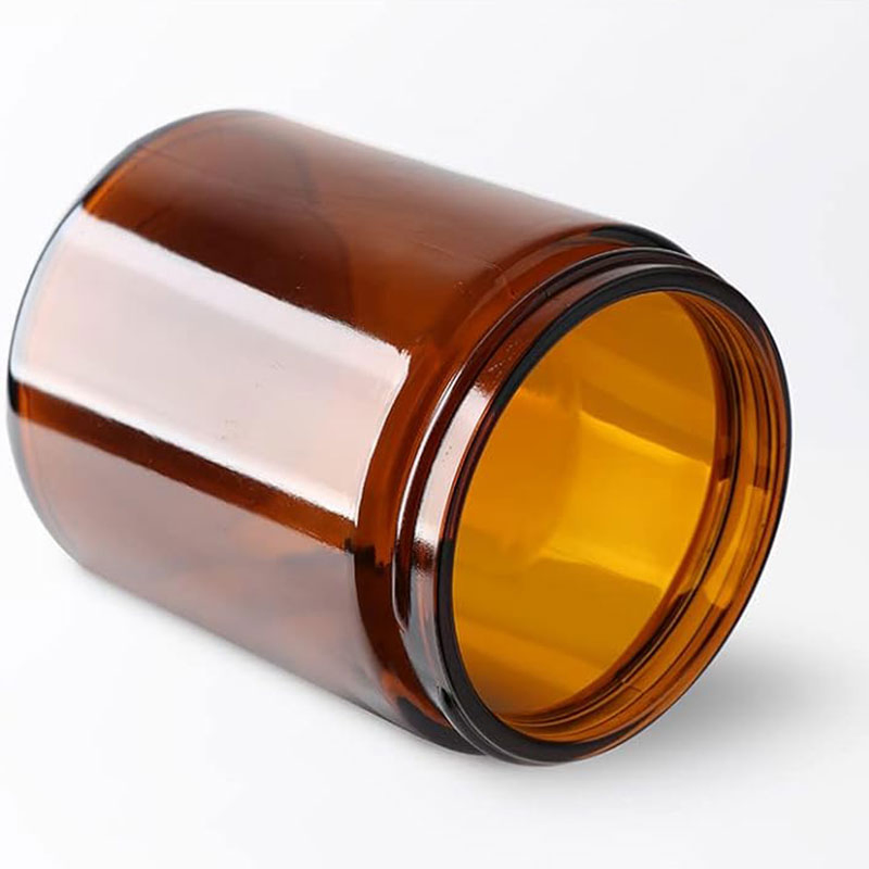Wholesale 100ml 250ml 500ml 1000ml Amber Glass Candle Jars with Lids Glass Candle Holder