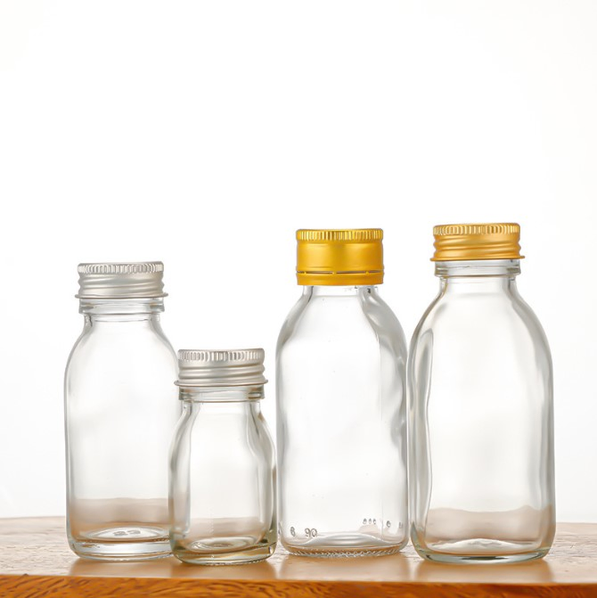 Wholesale Aluminum Cap Transparent Oral Liquid Chemical Reagent and Enzyme Glass Bottle