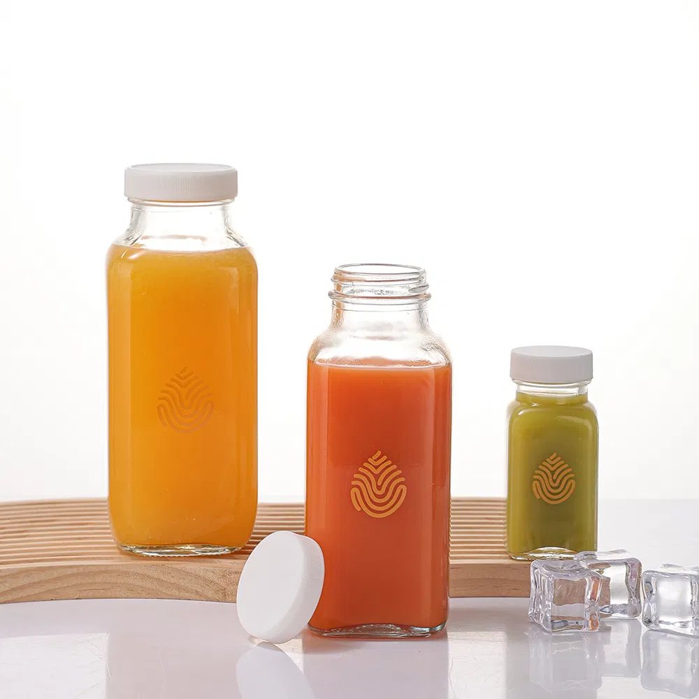 Factory Supply 500ml Beverage Glass Juice Milk Coffee Bottle with Lid