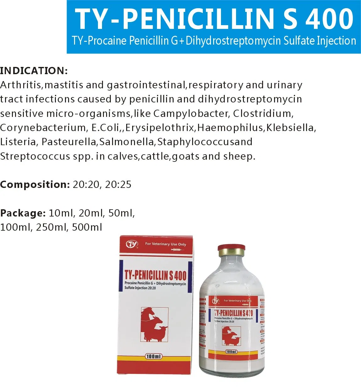 Oxytetracycline La Injection 20% with GMP Fpr Animals