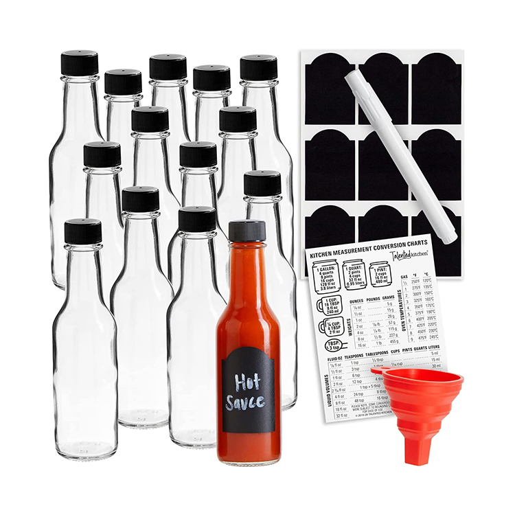 Wholesale Transparent 90ml 150ml 250ml Glass Hot Sauce Bottle Bulk for Ketchup Chili Sauce