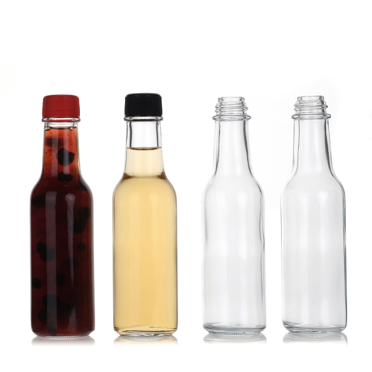 Reusable Empty Glass Clear Hot Tomato Salad Pepper Sauce Bottles