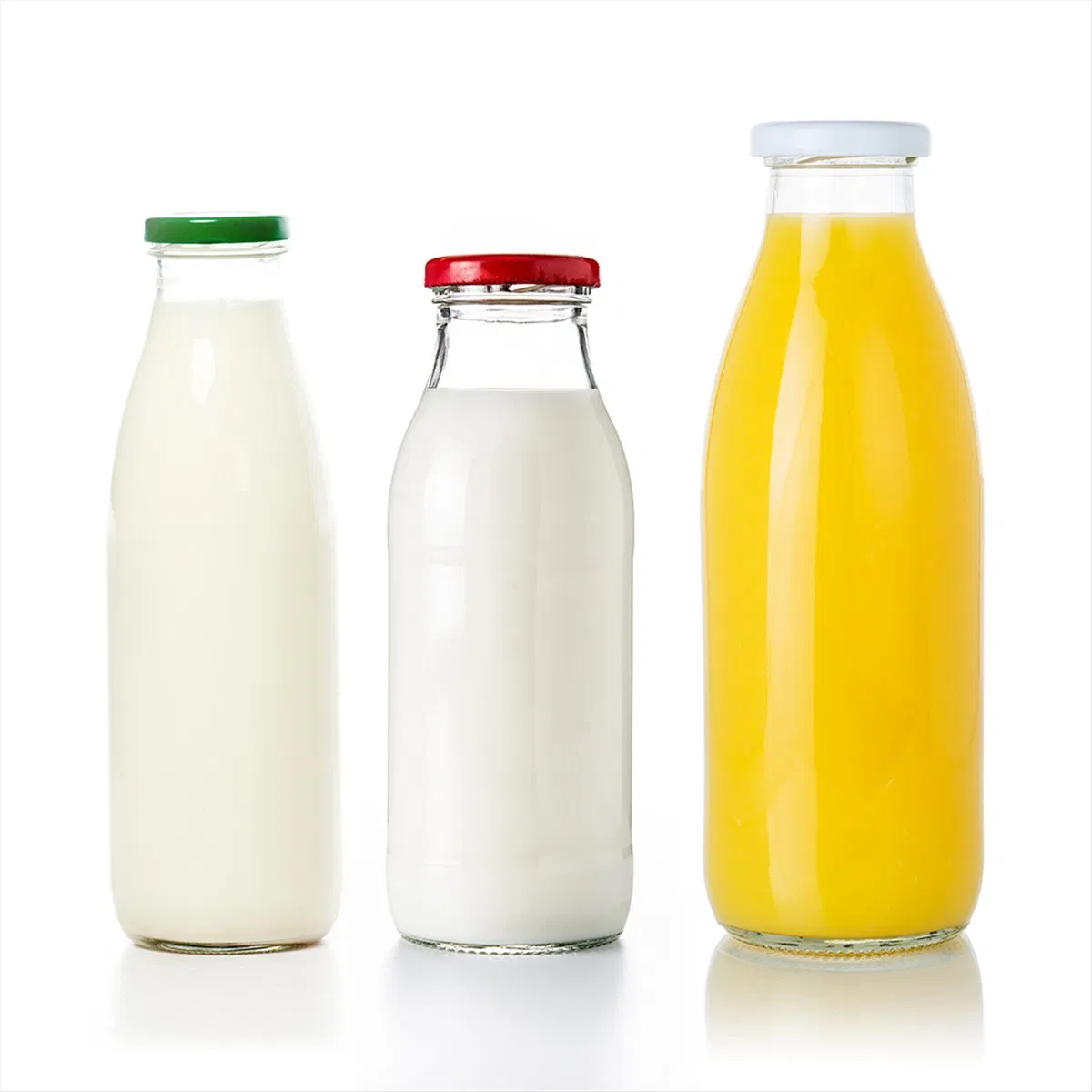 Premium Empty Glass Bottles for Juice and Milk - 250ml, 500ml, 1000ml