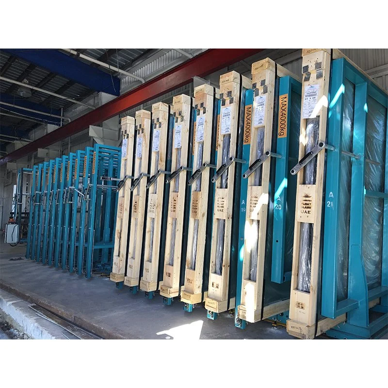 Compact-System Glass Storage for Storing Glass Sheets of Any Stock Size