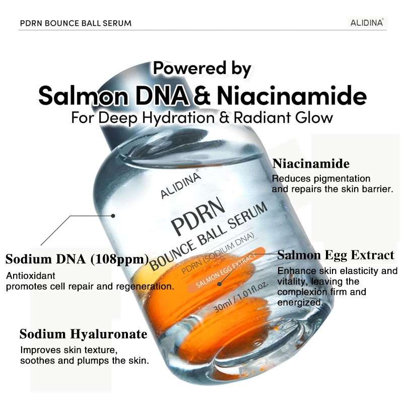 G Salmon Pdrn Bounce Ball Serum Skin Repair Redness Damaged Skin Glass Skin Lightweight Caviar Extract Niacinamide Korean Serum