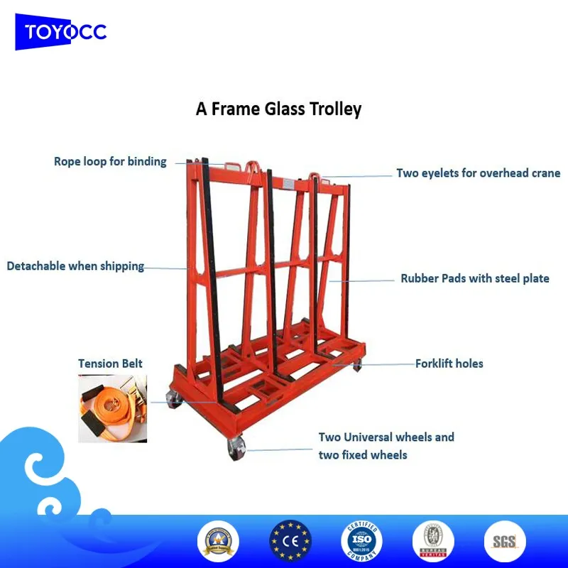 High Load Capacity Glass Transport Trolley for Safe Storage
