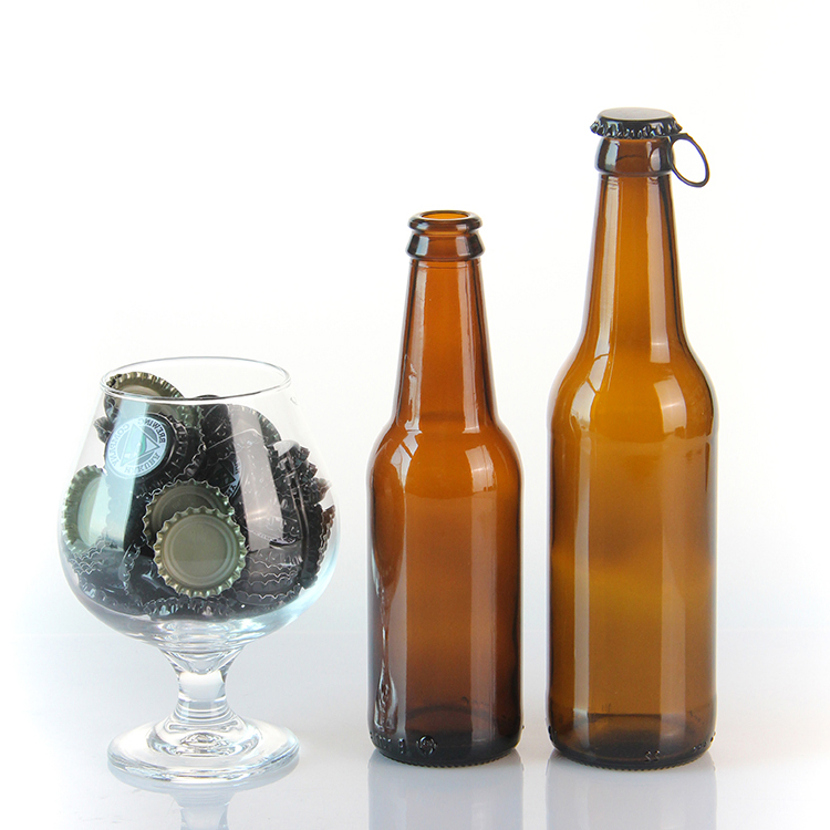 Food Grade 250ml 330ml Wholesale Glass Beer Bottle with Aluminum Lid