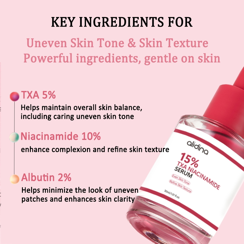 OEM 10% Niacinamide with 5% Txa Facial Serum for Glass Skin Care Clarifying Radiant Complexion Natural Color Niacinamide Serum