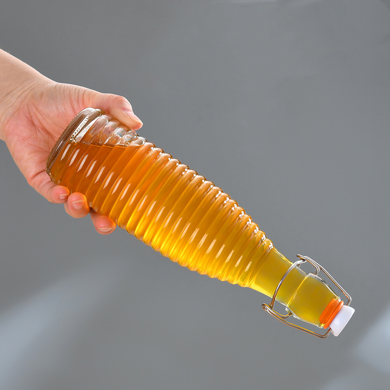 Wholesale Swing Top Glass Bottles 32oz 1 Litre 1000ml Glass Flip Clear Top Water Bottles with Stopper Caps