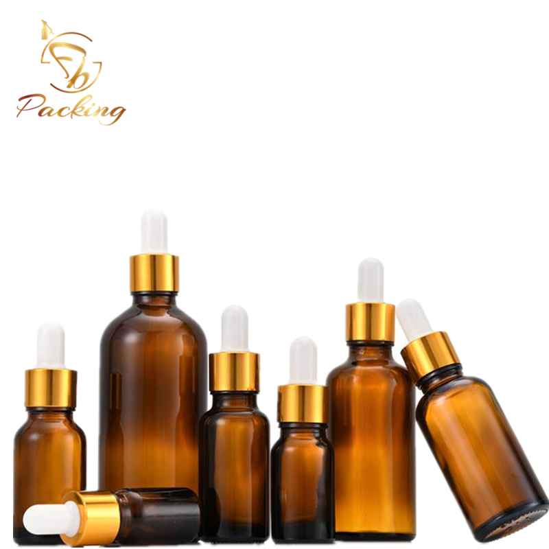 Wholesale Cosmetic Essential Oil Amber Glass Bottle 30ml with Glass Dropper