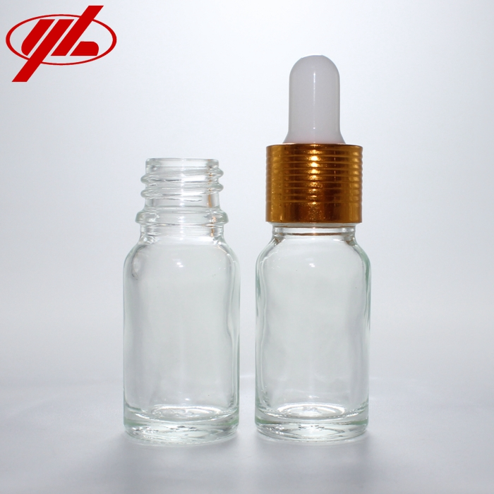 10ml Clear Amber Blue Green Cosmetic Essential Oil Glass Bottle Vial with Dropper Cap