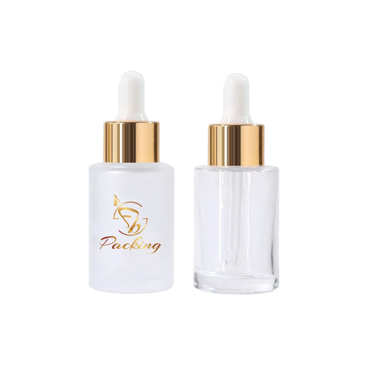 30ml Cylinder Frosted Clear Amber Essential Oil Glass Dropper Bottle Manufacturer