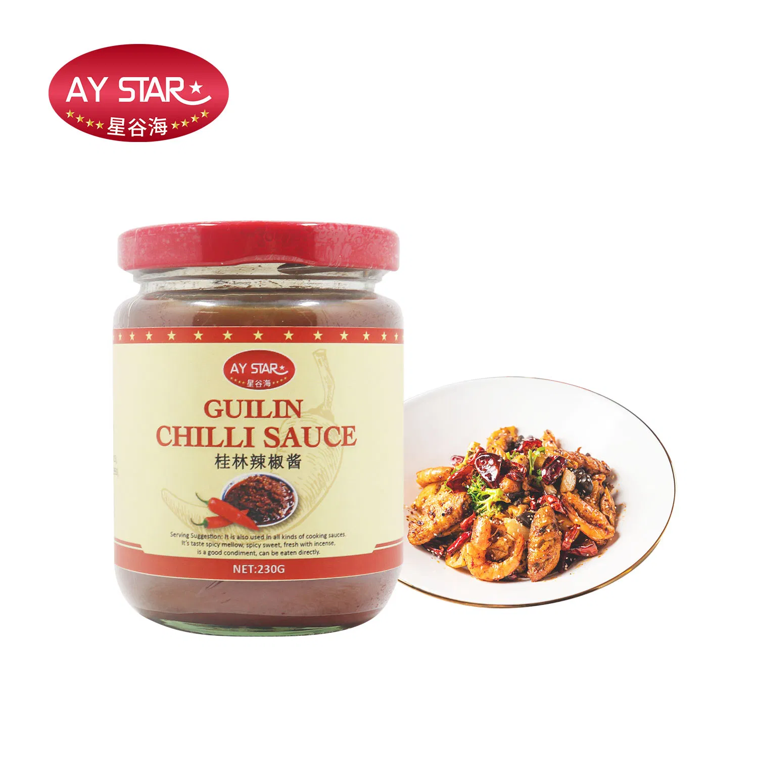 230g Asian Easy Cooking Sauce Glass Jar Chopped Garlic Spare Rib Chili Sauces