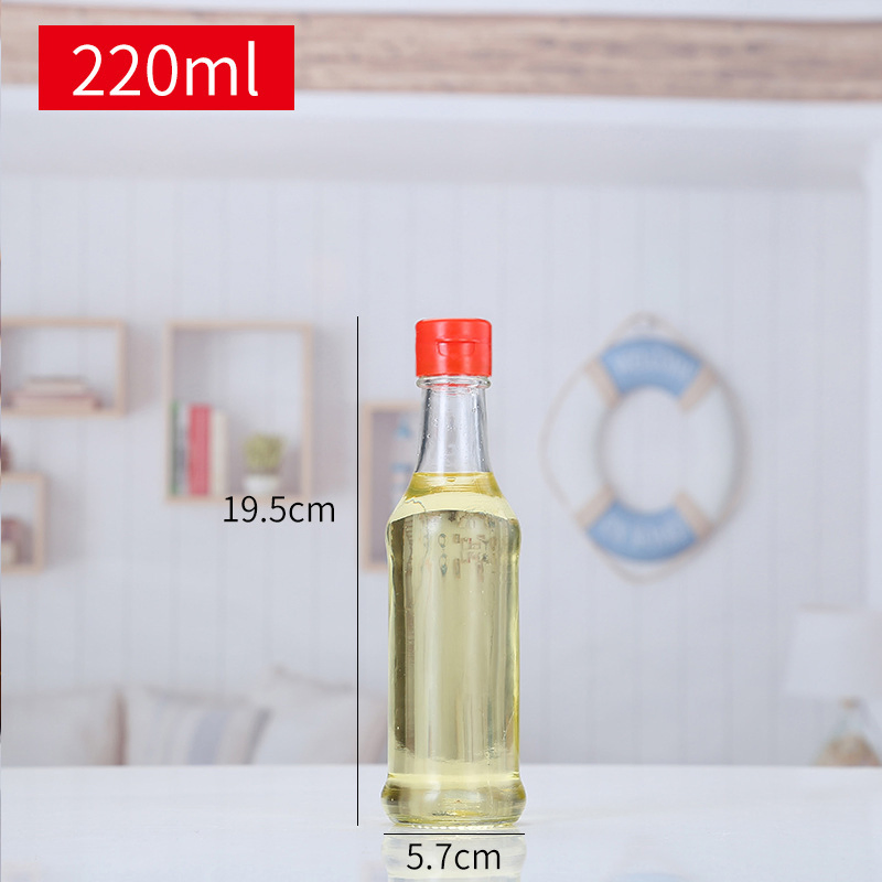 Hot-Selling Kitchen Glass Condiment Bottles Soy Sauce Vinegar Peanut Oil Glass Packaging Containers with Lids Wholesale Factory for Kitchen Cooking Glass Bottle