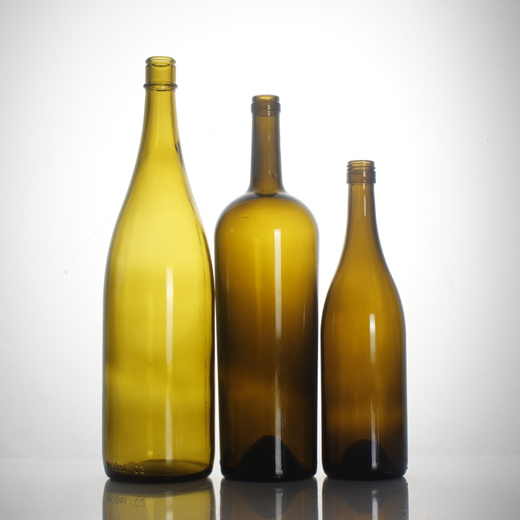 Price Wholesale Custom187ml 375ml 750ml 1.5L Classic Green Clear Burgundy Claret Bordeaux Fruit Sparkling Still Empty Packaging Wine Glass Bottle