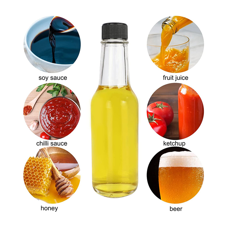 Empty Hot Sauce Woozy Bottles 3 Oz 5 Oz 8 Oz Premium Clear Glass Bottle 90ml 150ml 250ml