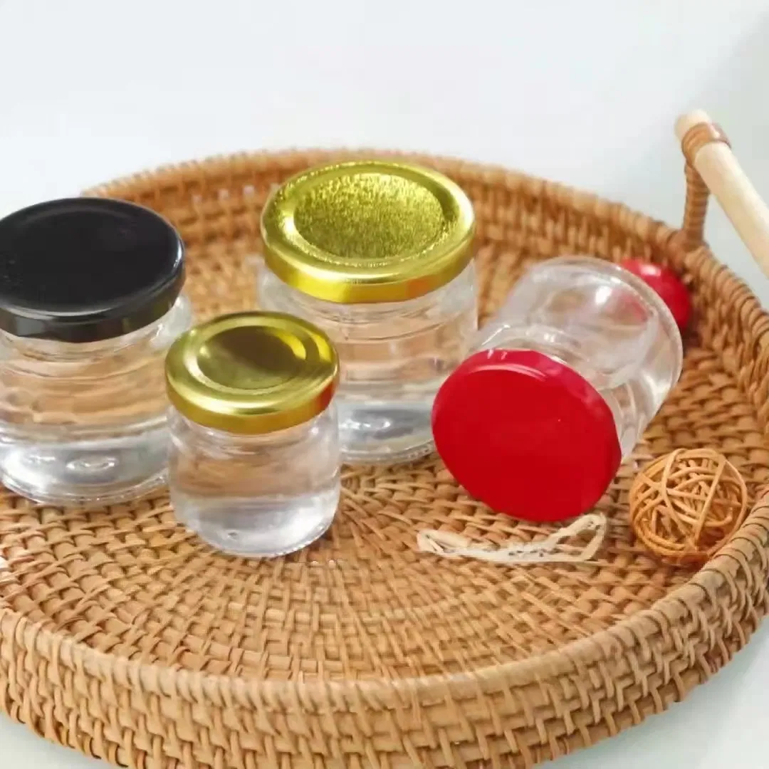 100g 150g 200g 240g 380g 500g 600g 1000g 16oz Round Chili Paste Sweet Red Peppers Candle Glass Honey Jars with Gold Black Red Lids for Presents