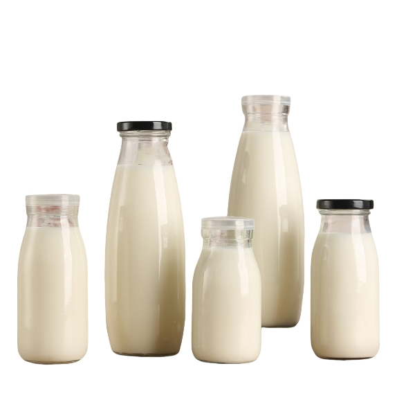 Custom 250ml 500ml 1000ml Juice Coffee Milk Bottle Water Bottle Dairy Glass Bottle with Lid