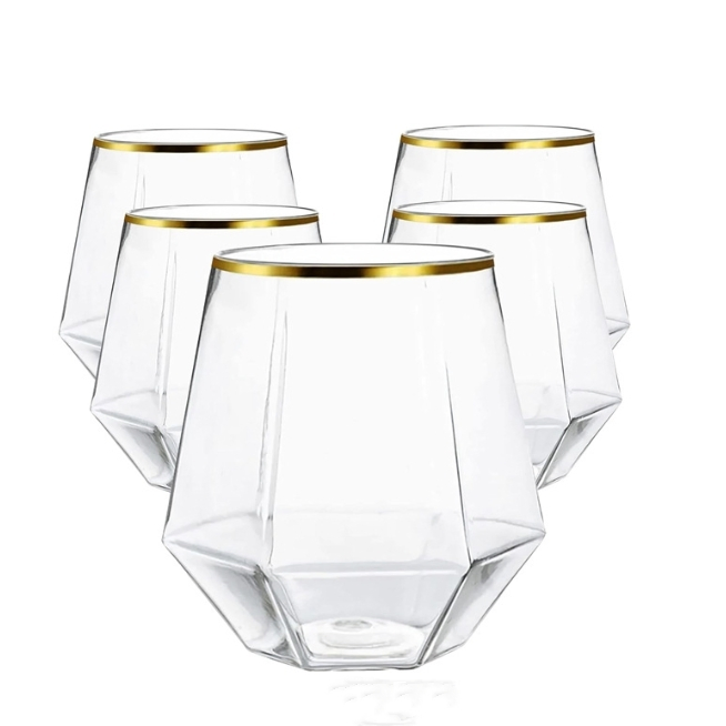 Pet Plastic Unbreakable Stemless Wine Glass Bar Party