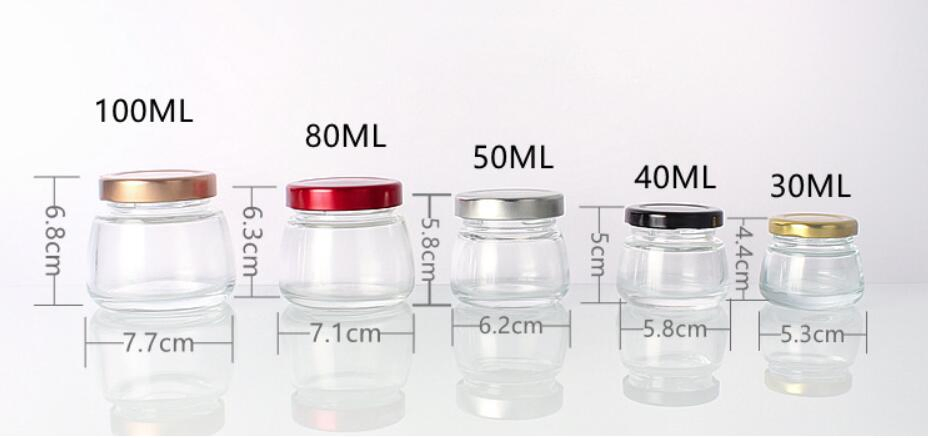 25ml Glass Jar for Honey Jam Food Packaging with Golden Lid Mini Baby Food Jar 35ml 50ml