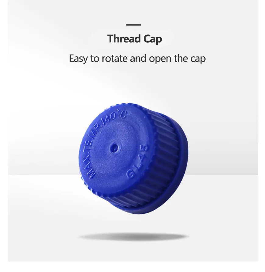 High Quality Clear Borosilicate Glass Blue Screw Lid Laboratory Reagent Bottle