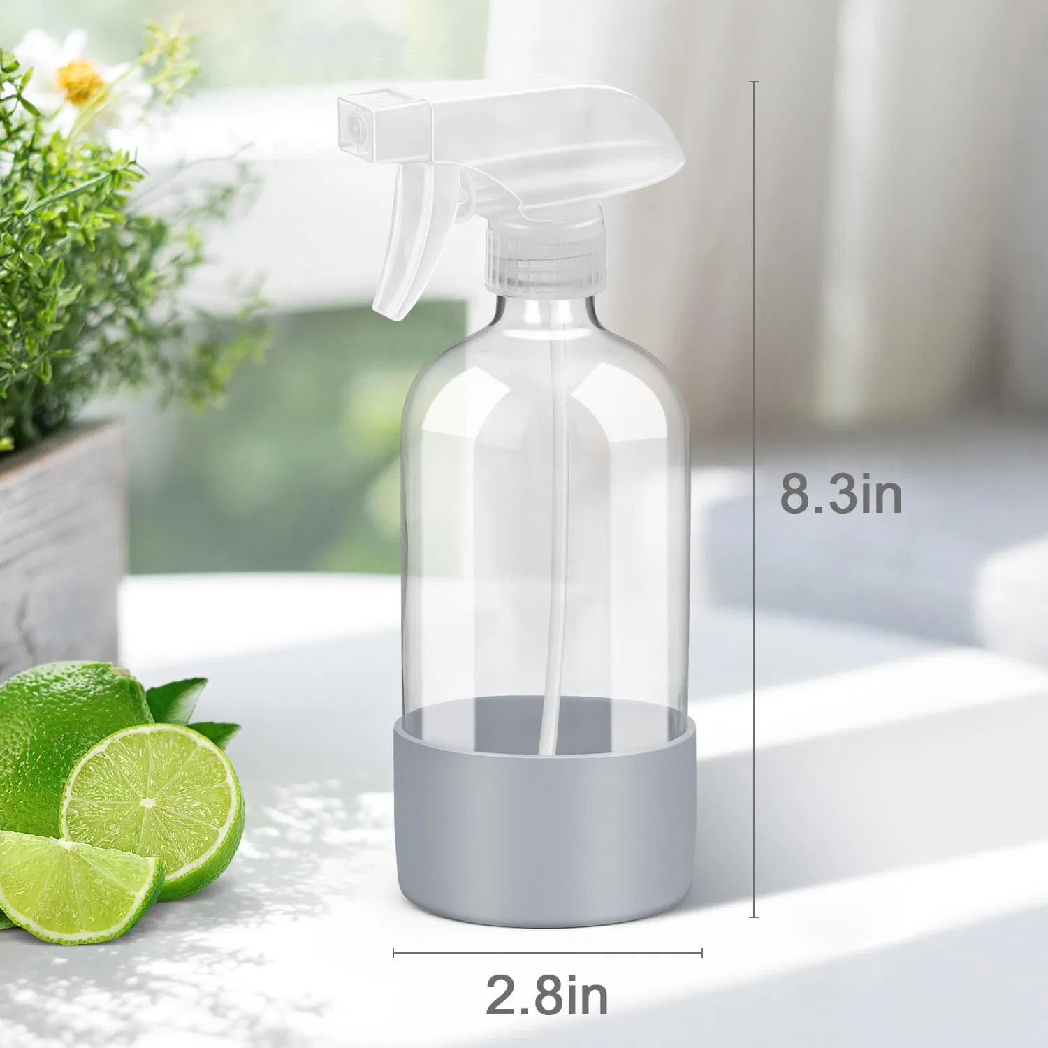 16 Oz Glass Sprayer Silicone Protection Refillable Containers Reusable Spray Bottles