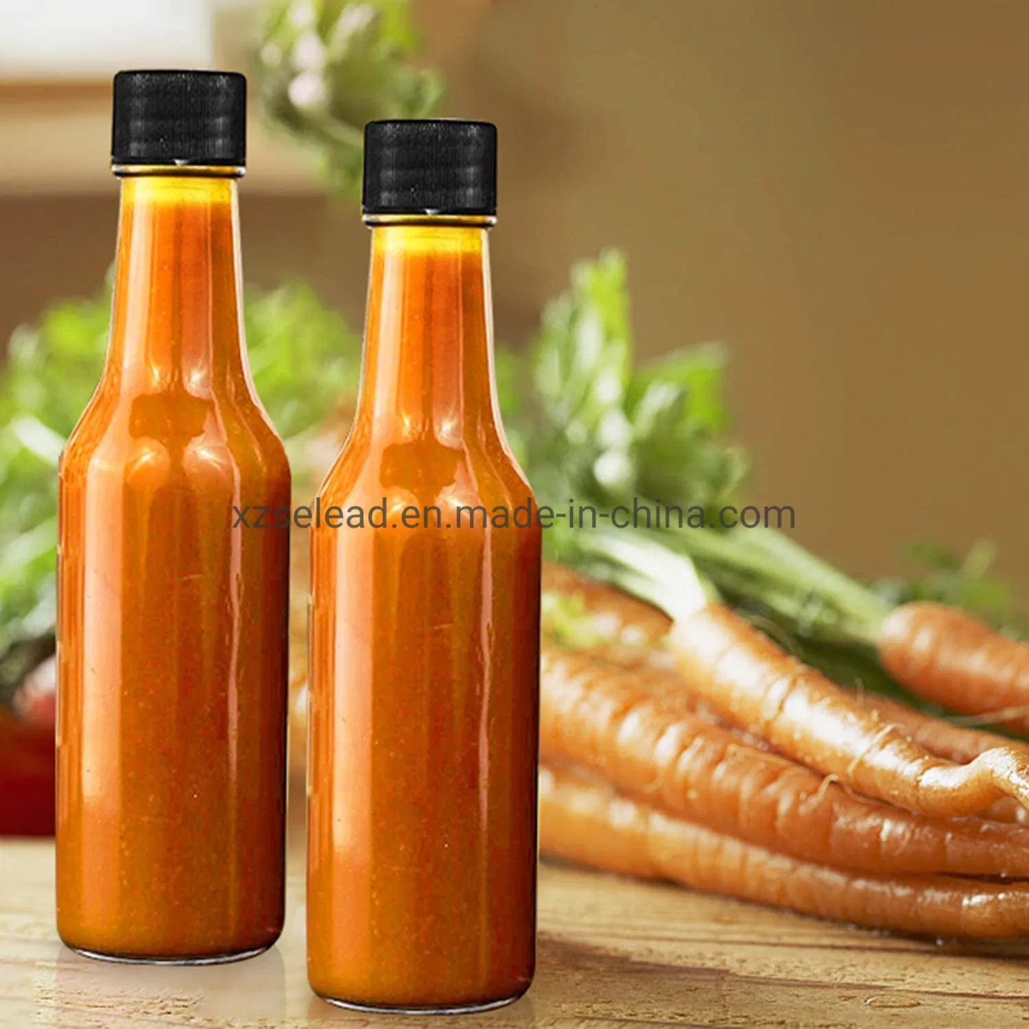150ml 250ml 5oz Cheap Empty Woozy Spice Dressing Chili Glass Salad Hot Sauce Bottle with Leak Proof Black Cap