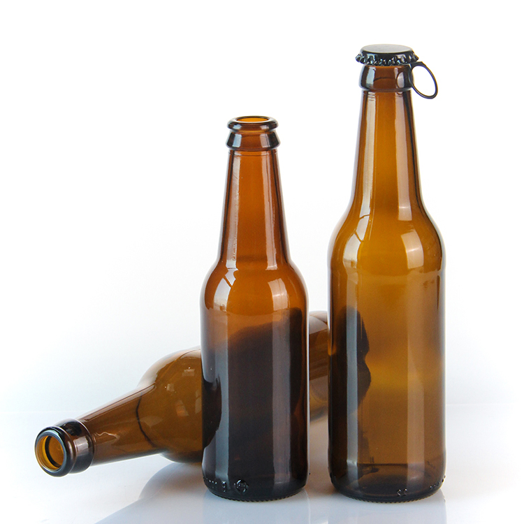 Food Grade 250ml 330ml Wholesale Glass Beer Bottle with Aluminum Lid