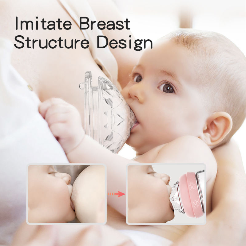 Glass Baby Milk Bottle 80ml 160ml Clear Sippy Baby Training Bottle