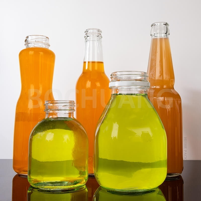 Customized Flint 250ml 330ml 375ml 500ml Food Grade Glass Drinking Water Bottle for Beverage Juice Soda