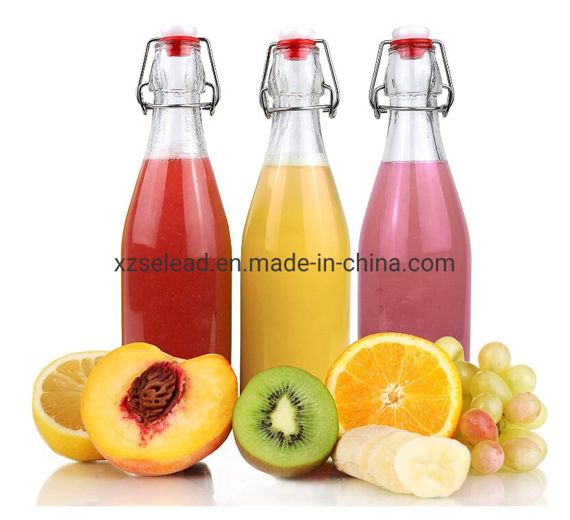 Wholesale 500ml 1000ml Empty Wine Glass Beer Bottles for Home Brewing Kombucha Water Beverages Soda Beer Juice Liquor Wine Glass Bottle with Swing Top Lids