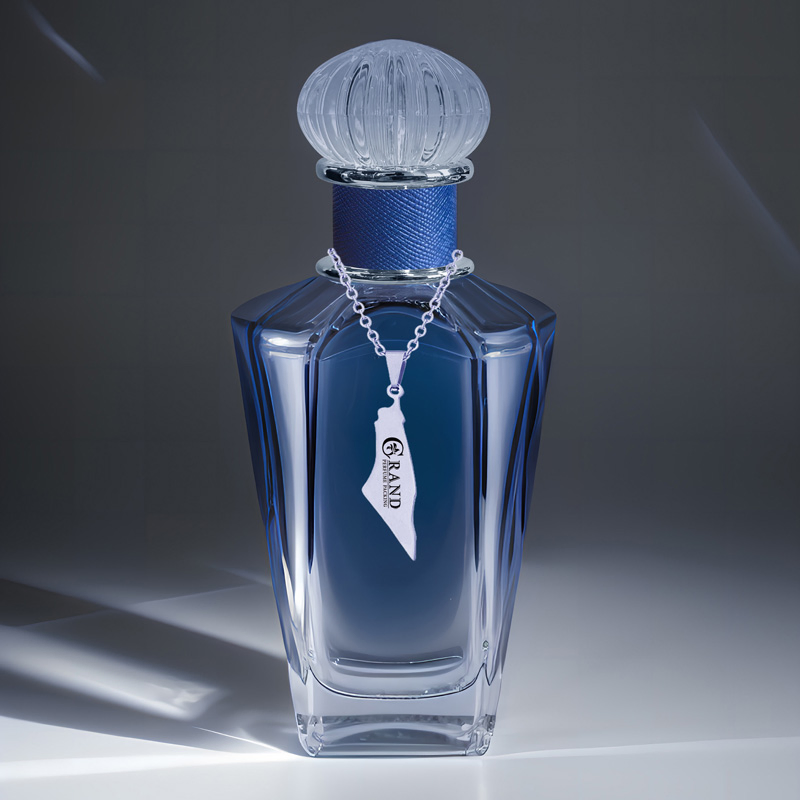 Wholesale Glass Perfume Bottles Blue Custom Empty Perfume Unique Cap