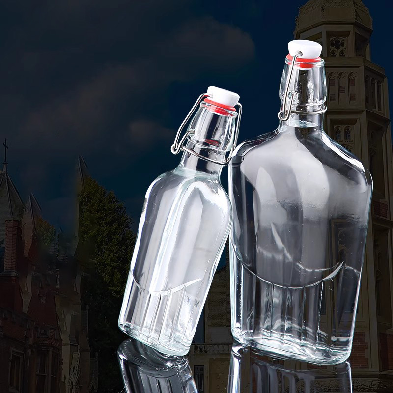 240ml 480ml Clear Swing Top Glass Bottle for Juice Water Kombucha Wine Beer Brewing