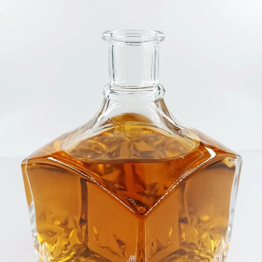Luxury Square Glass Liquor Bottle 750ml, Food Grade Glass