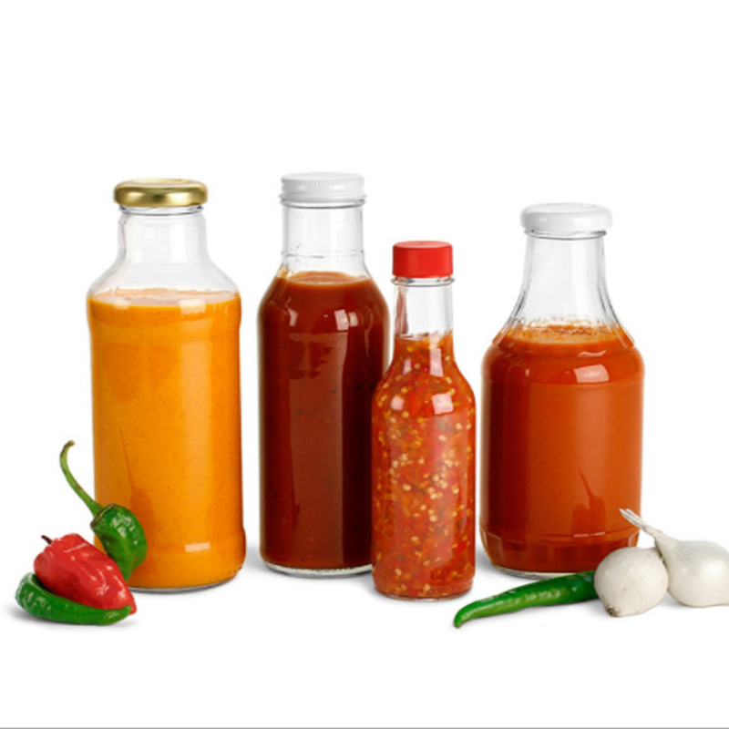 350ml 12oz Transparent Glass Bottle for Ketchup Tomato Sauce