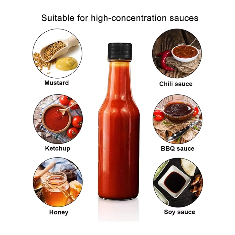 Wholesale Cylinder Shape 3oz 5oz 8oz Glass Sauce Bottle for Ketchup