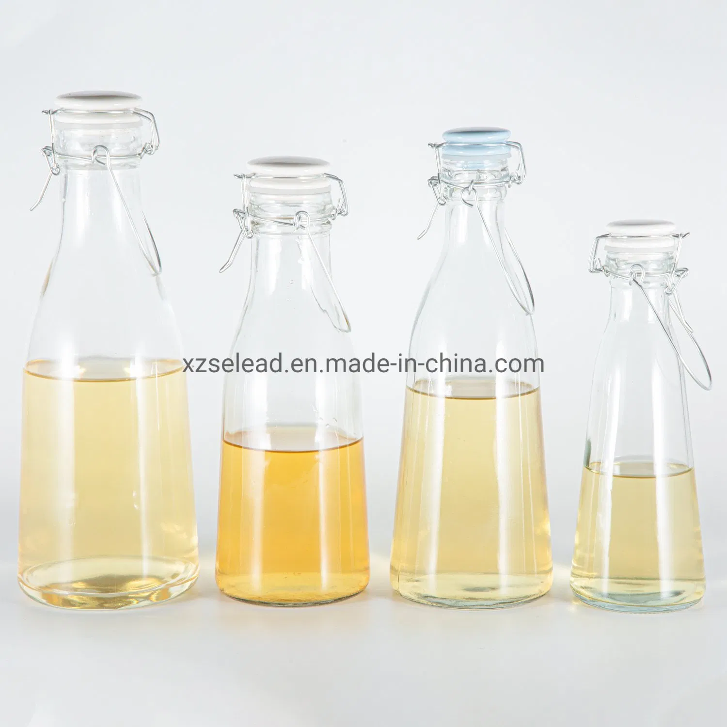 Milk Juice Drink Swing Top Cover Flip Glass Bottle