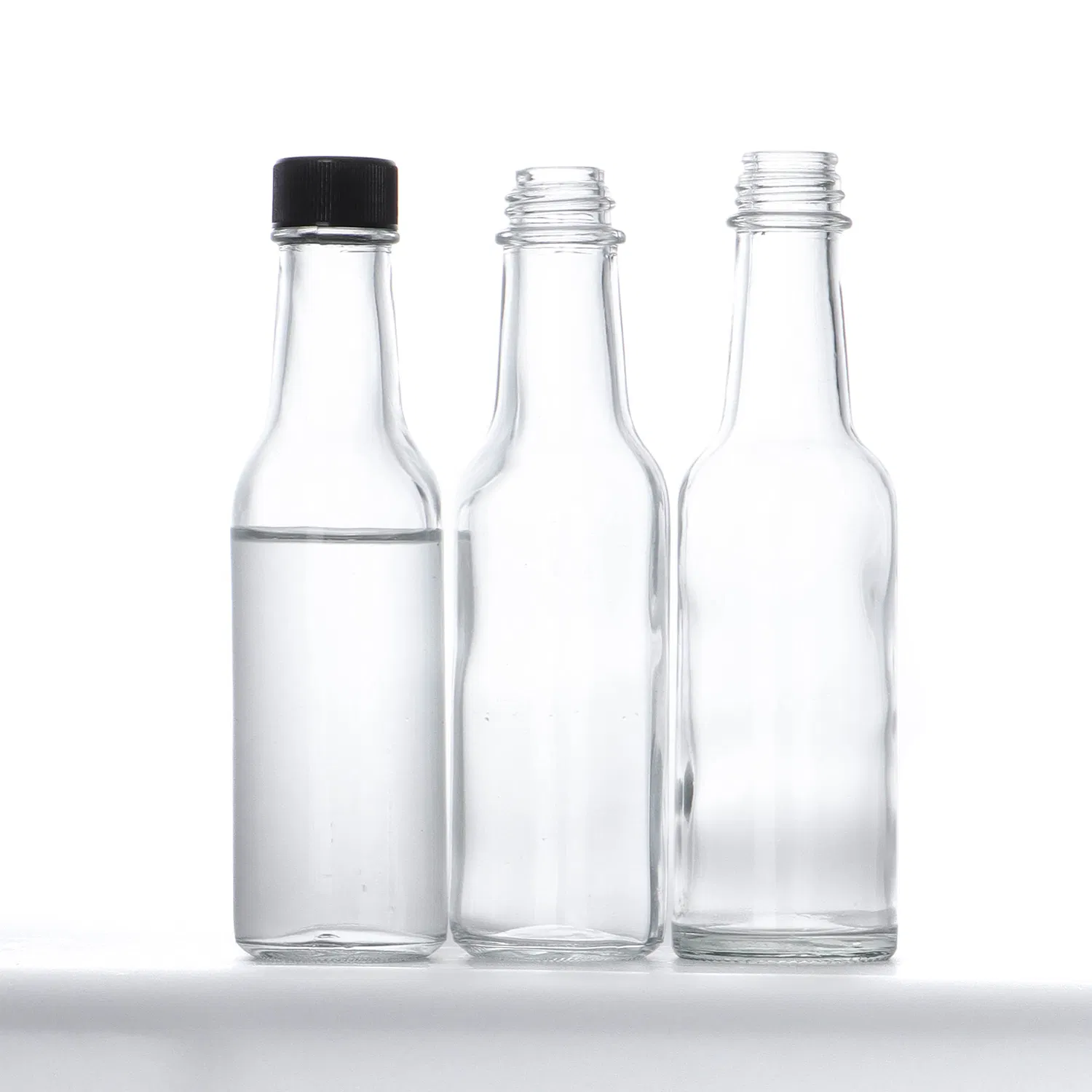 BPA Free 150ml Round Glass Bottles for Sauces Glass Chili Sauce Bottle