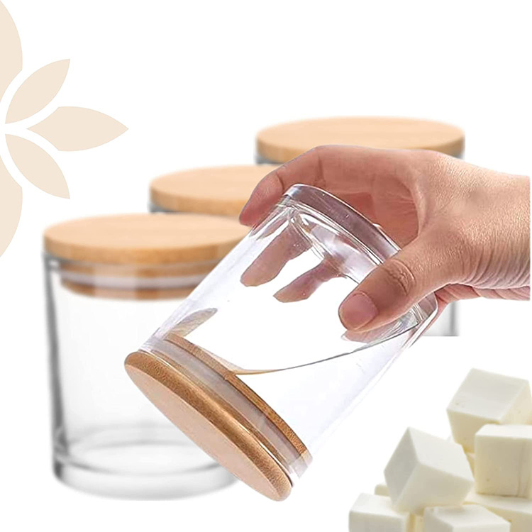 Wholesale Clear 10oz Round Glass Candle Jar for Candle Making with Lid