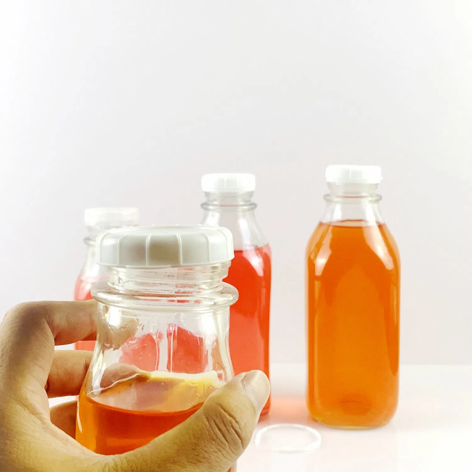 Stock Your Home Liter Glass Milk Bottles 32oz Milk Jars with Lids Food Grade Glass Bottles Dishwasher Safe Drinking Containers