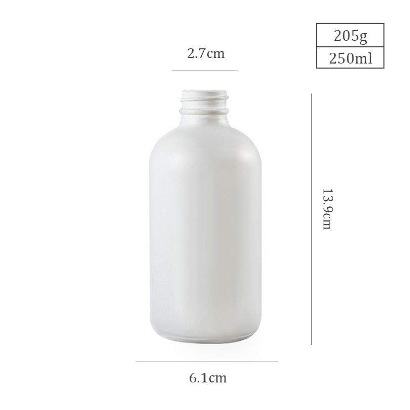 White Food Grade Empty Boston Round Glass Essential Oil Storage Rubber Dropper Bottle