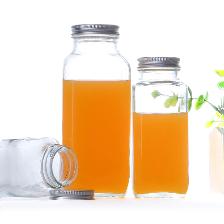 BPA Free 100ml 250ml 350ml Flat Custom Logo Yogurt Jelly Milk Botella De Vidrio for Juice