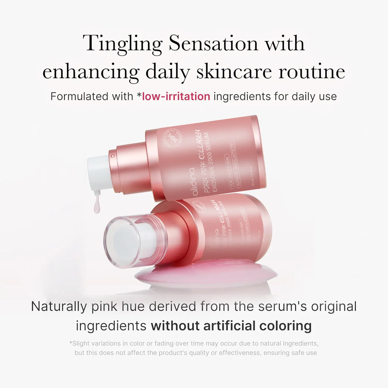 Private Logo Pdrn Pink Collagen Exosome Shot Serum 2000 Ppm Liquid Skin Booster Salmon DNA Spicules Skin Repair Glowing Serum T
