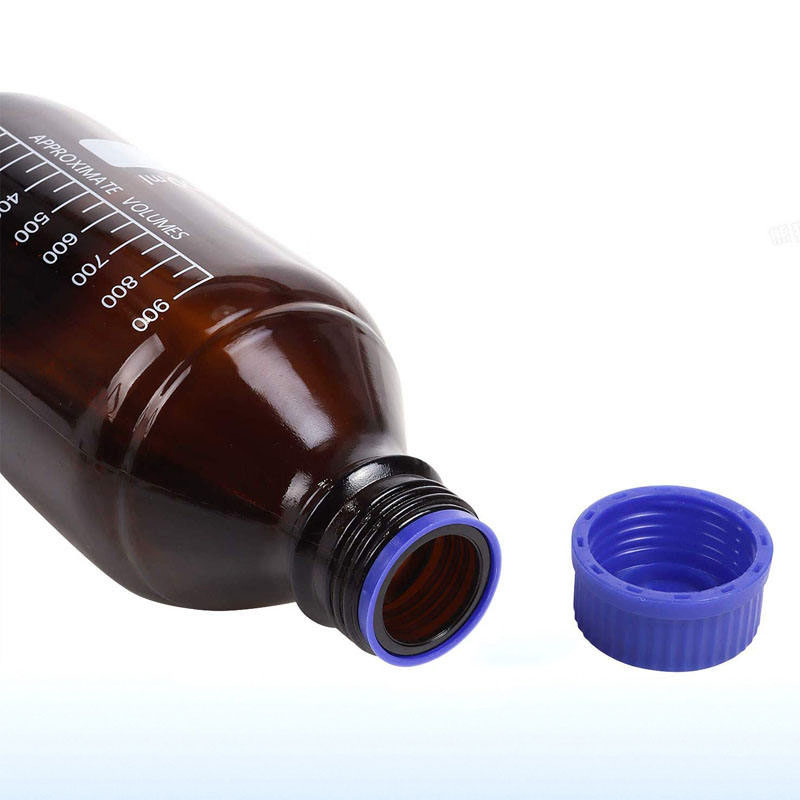 Spot 1000ml Laboratory Research High Borosilicate Glass Bottle Amber Reagent Bottle with Spiral Cap