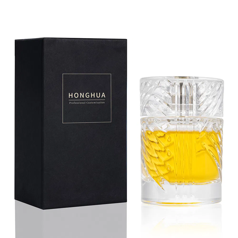 Low MOQ Custom Logo Printing 100ml Transparent Round Atomizer Refillable Glass Perfume Bottle